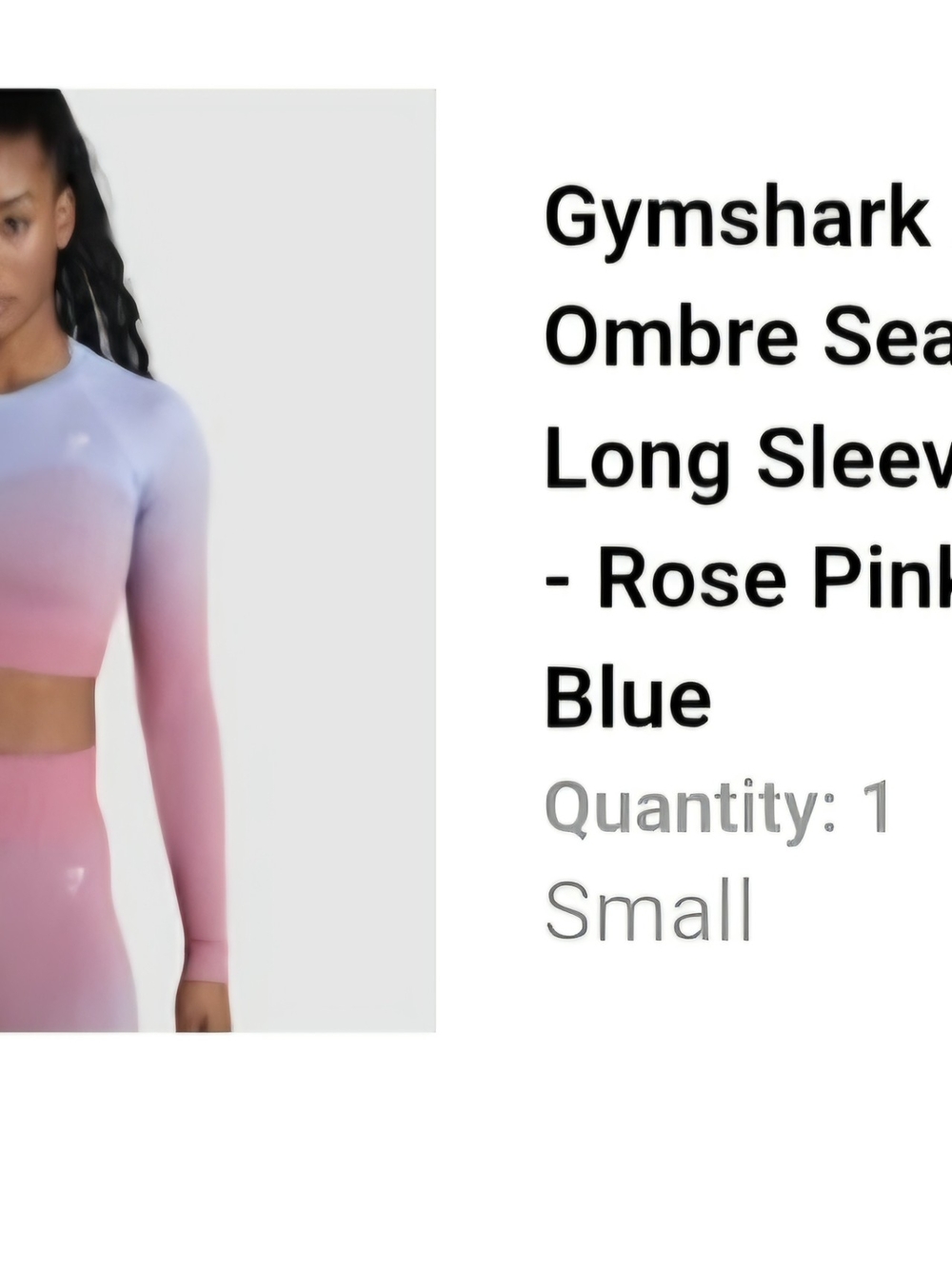 Gymshark Ombre Long-Sleeve Seamless Crop Top - Pink & Light Blue